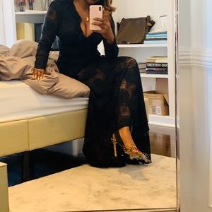 Alexis Lucasta-lace deep-v maxi dress